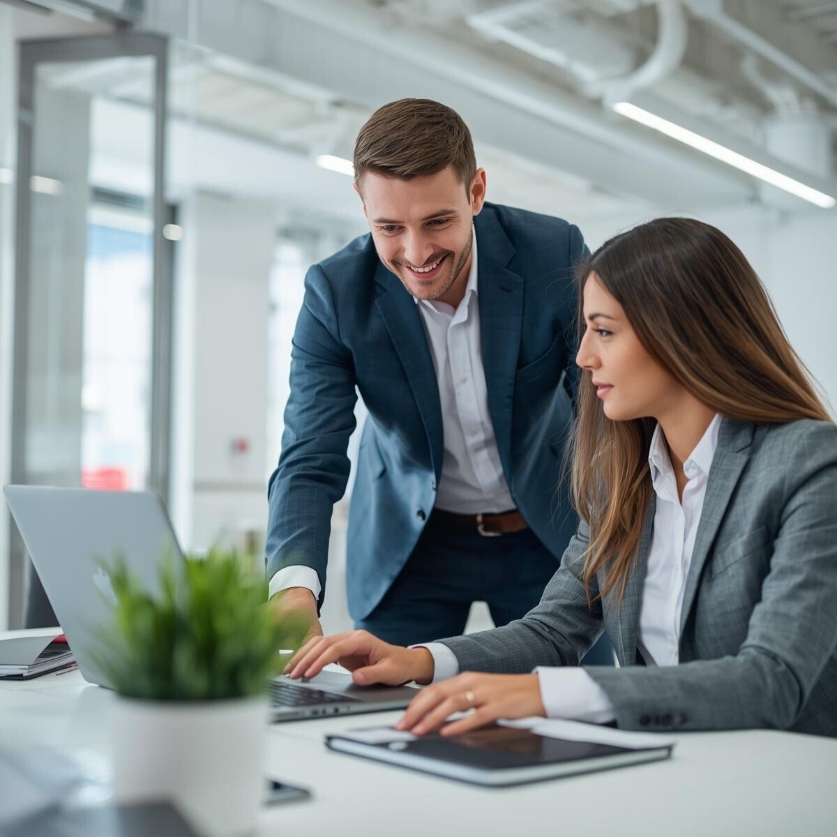 an AI consultant helping a client with digital solutions 2 peeps