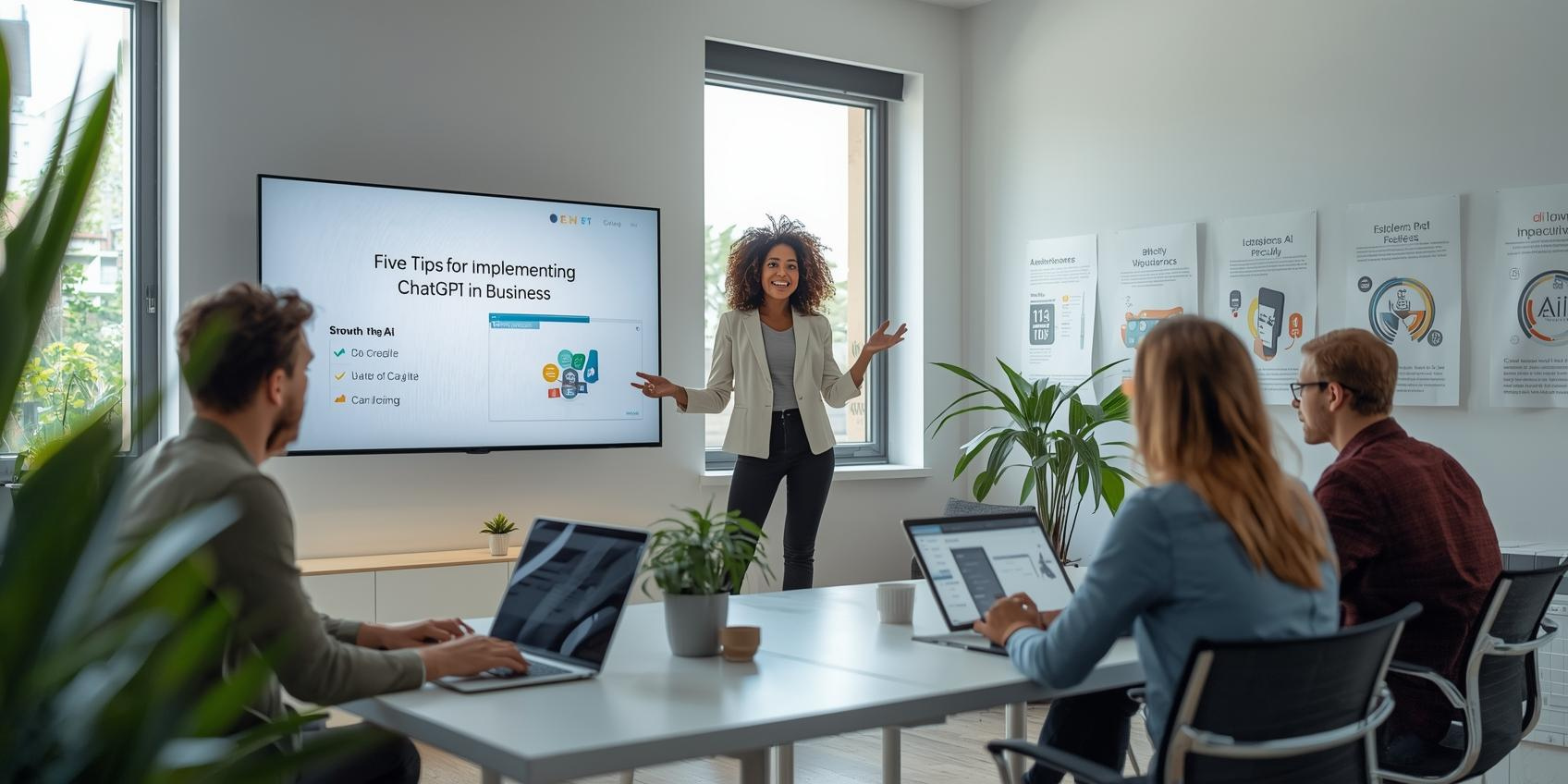 Consultant showing benefit of integrating AI