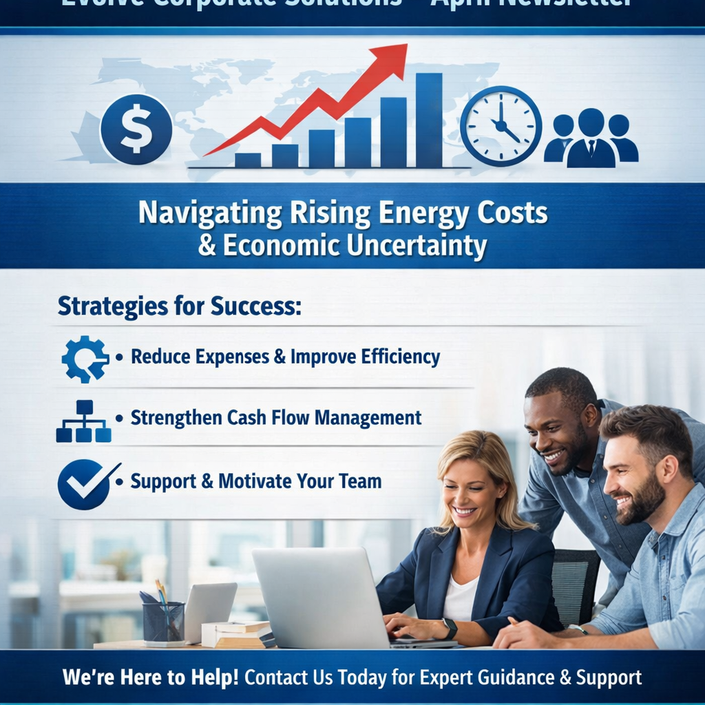 Business leaders reviewing operations and strategy in response to rising costs and economic uncertainty, highlighting process improvement and team support.